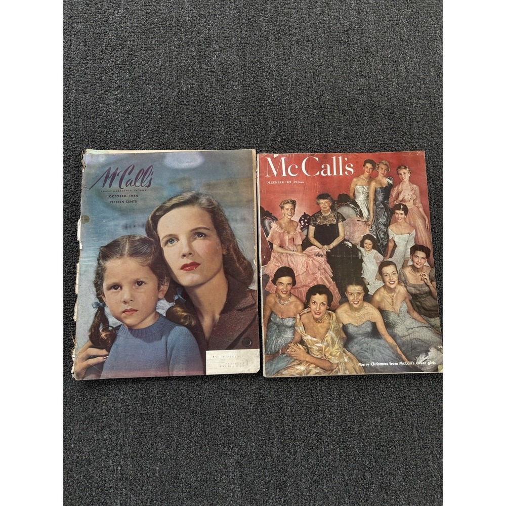 Lot 2 Vintage McCall's Magazine October 1944 December 1949 Mid Century
